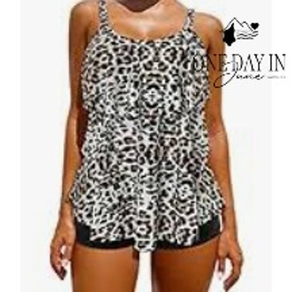 Omkagi Flounce Boyshort Tankini Swimsuit Size XXL